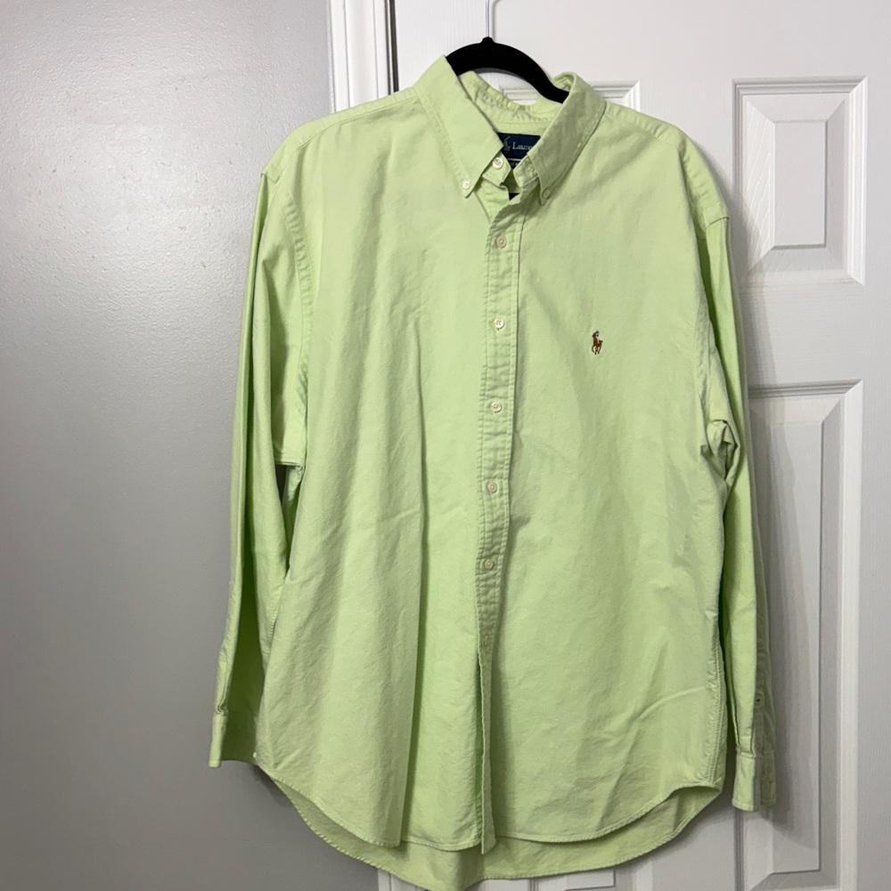 Polo by Ralph Lauren Men's Light Green Button Down Shirt